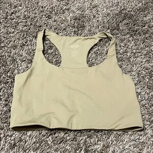 girlfriend collective Olive-Taupe Racerback Sports Bra